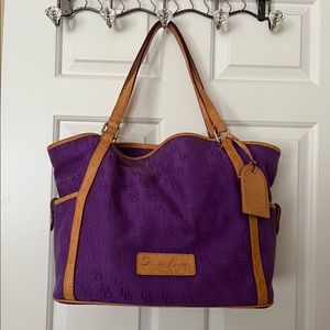 Dooney & Bourke Purple Canvas Monogram Tote
